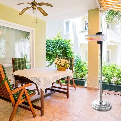 R.W.FLAME Infrared Patio Heater, Standing Indoor/Outdoor Garage Heater, Dust & Waterproof, 600w/900w/1500w