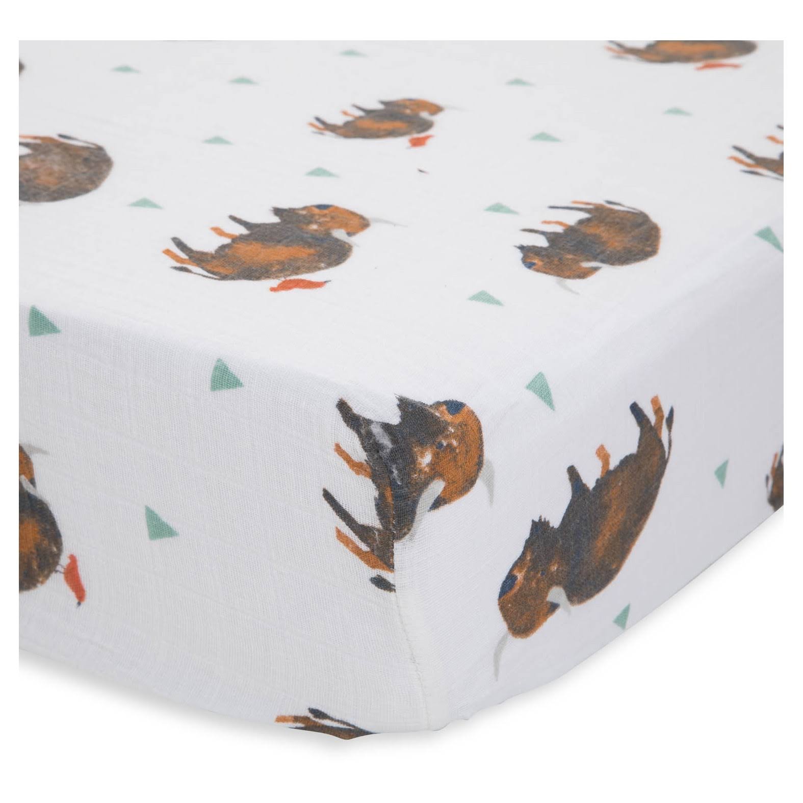 Little Unicorn Cotton Muslin Crib Sheet - Bison Main image