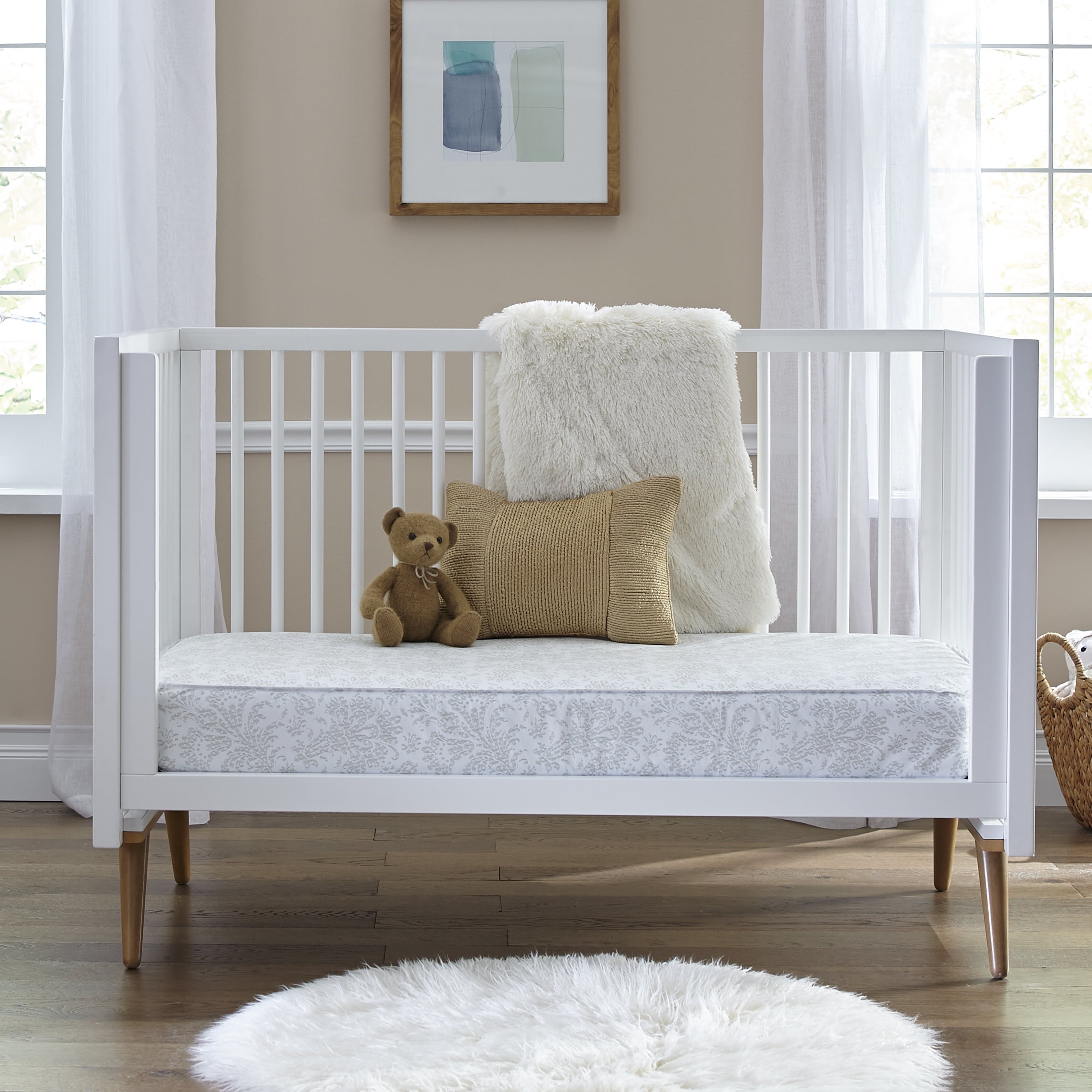 Ortho Rest Premium 2-Stage150 Coil Crib and Toddler Mattress. Gray