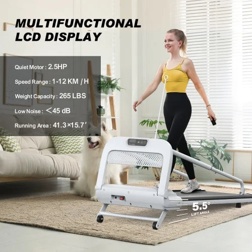 Under Desk Treadmill, Walking Pad, 2 in 3 Portable Treadmill with Handle Remote Control LED Display, Walking Jogging Machine for Home Office Use Secondary image