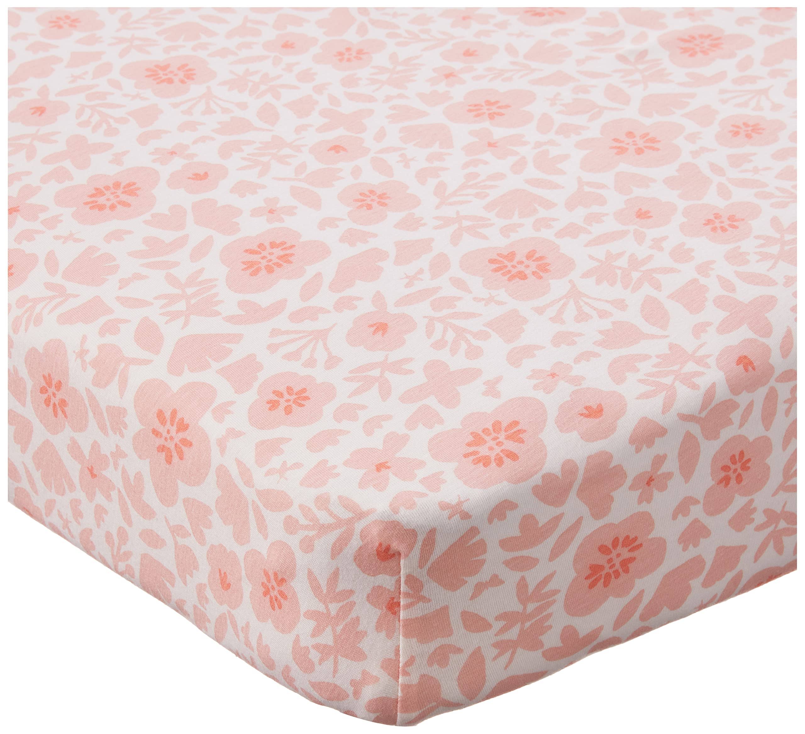 Organic Cotton Fitted Crib Sheet Peach Skin Papercut Floral / Os Main image