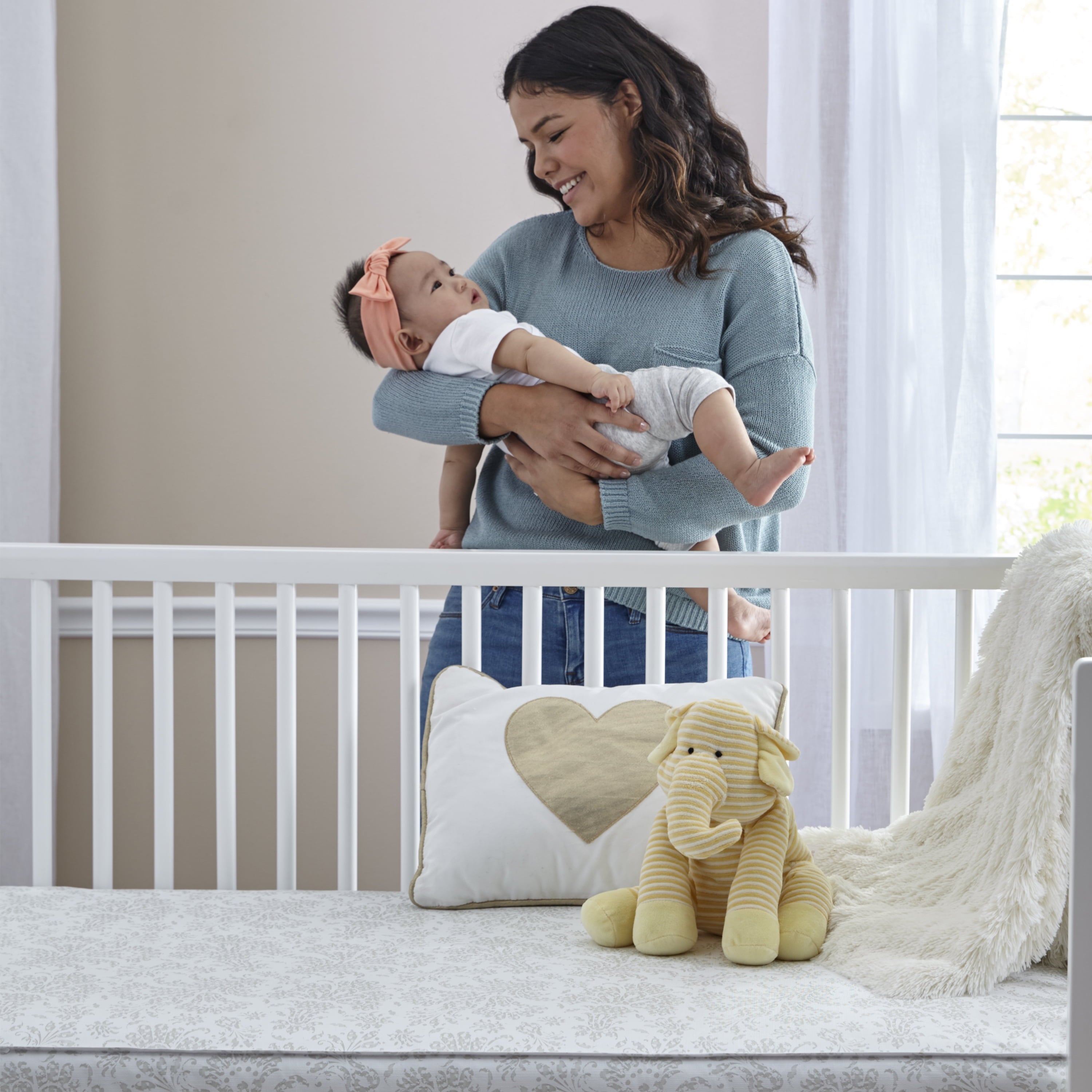 Ortho Rest Premium 2-Stage150 Coil Crib and Toddler Mattress. Gray